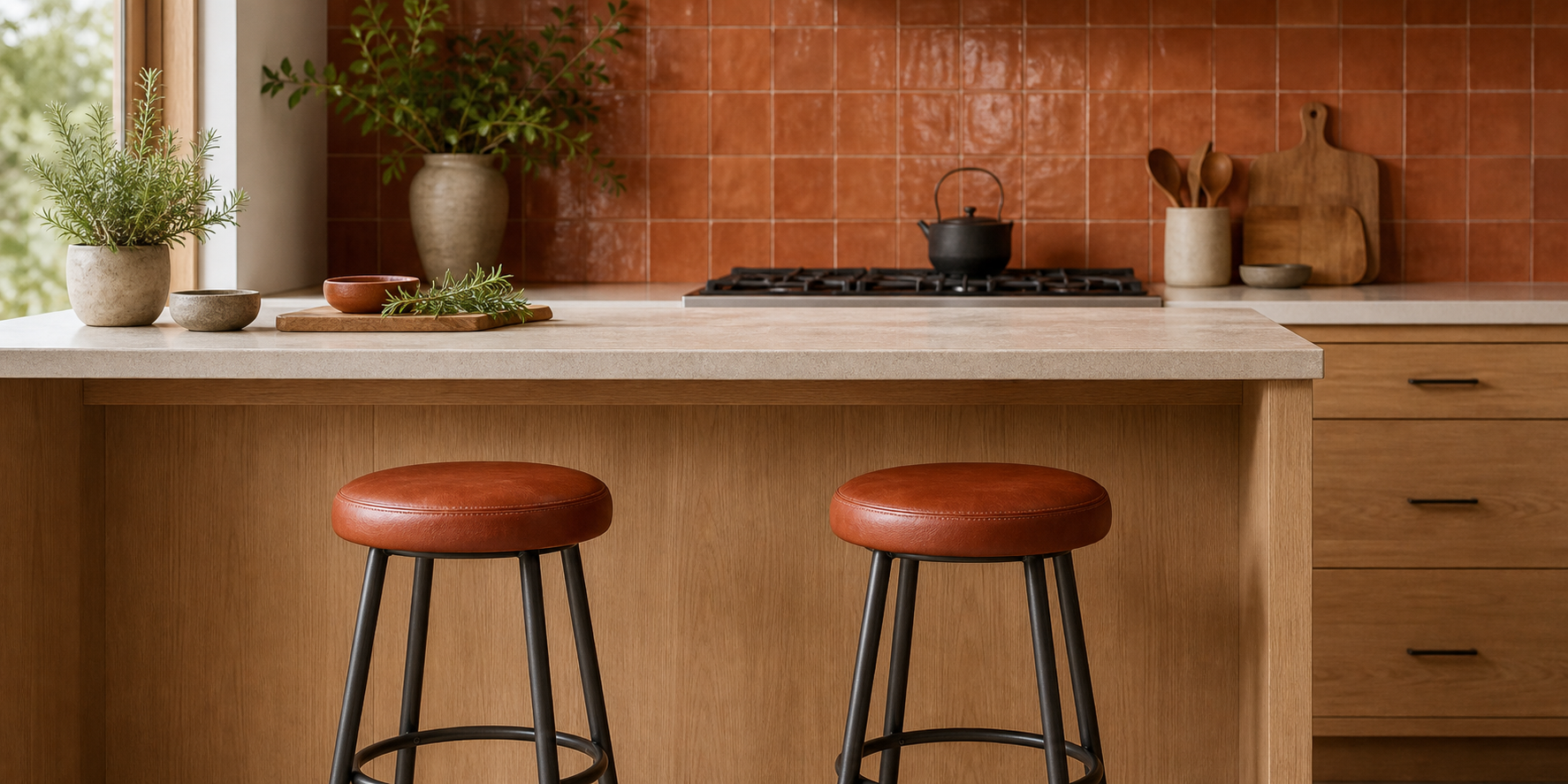 Warm kitchen stools